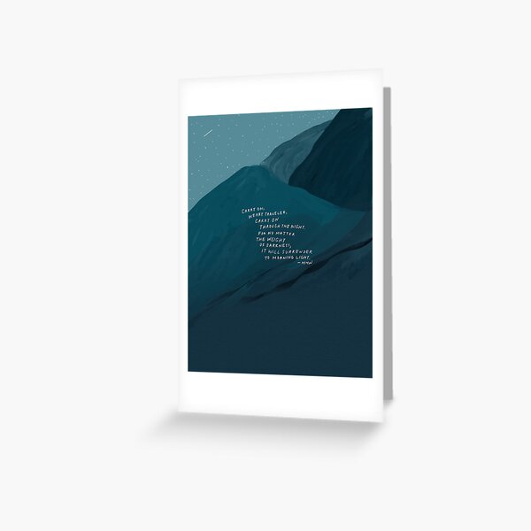 Item preview, Carry On - Inspirational Quote and Blue Abstract Mountain Art by Morgan Harper Nichols designed and sold by morgansgoods.