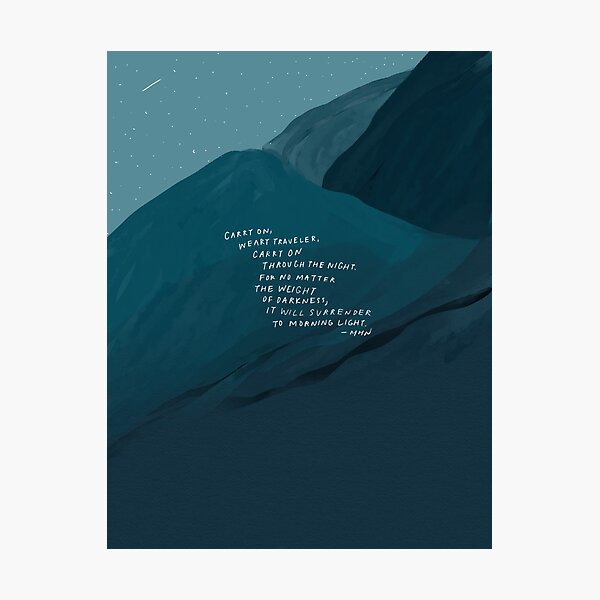 Item preview, Carry On - Inspirational Quote and Blue Abstract Mountain Art by Morgan Harper Nichols designed and sold by morgansgoods.