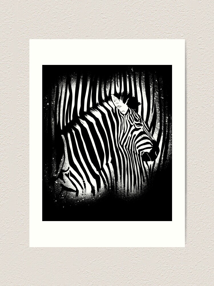 "Zebra Print Black and White Safari Animals" Art Print for Sale by