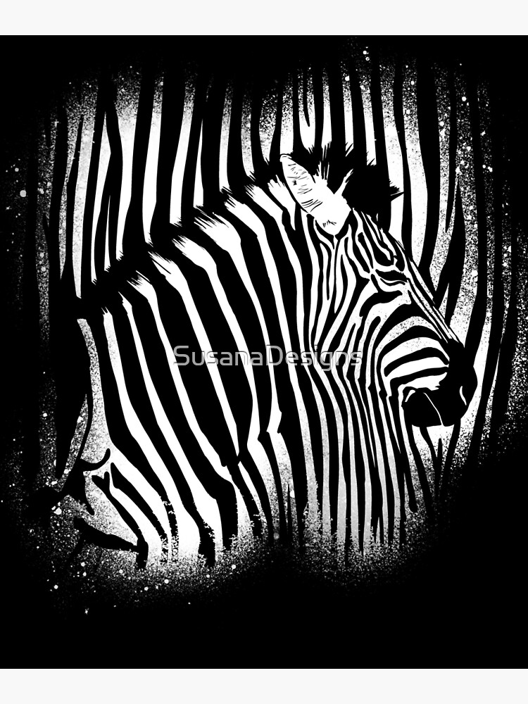 "Zebra Print Black and White Safari Animals" Art Print for Sale by