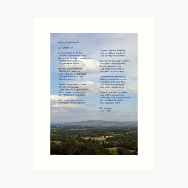 Bredon Hill - the view and the poem. Art Print
