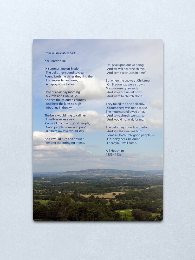 Bredon Hill The View And The Poem Metal Print By Philiphmitchell Redbubble
