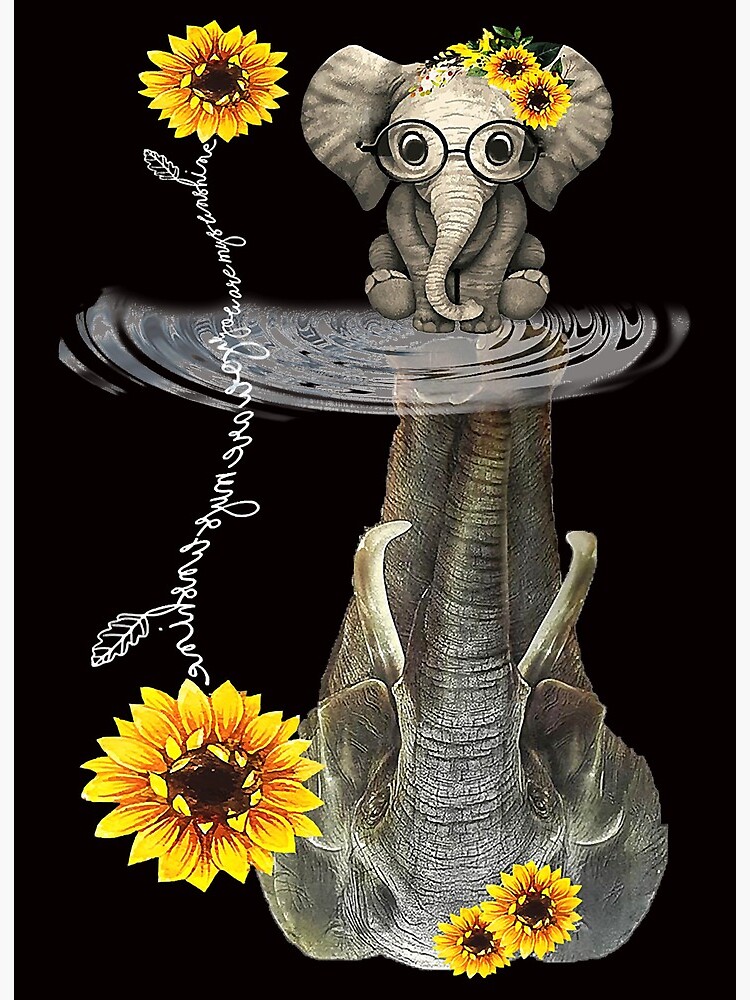 Lámina rígida «Girasol Elefante Reflexión Amigo Elefante Amantes» de  tranminhthuan19 | Redbubble