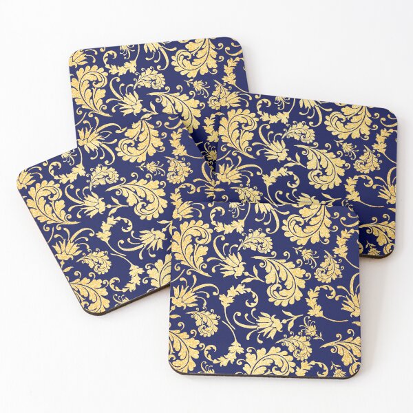 Item preview, Navy and Gold Floral designed and sold by FunWithChemo.