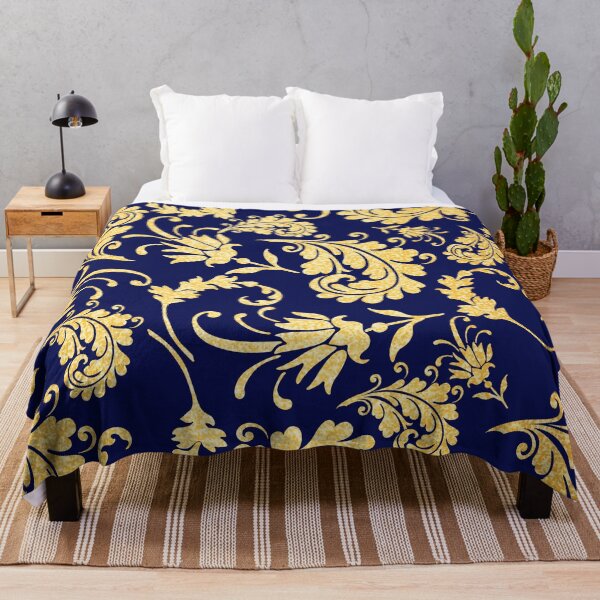 Item preview, Navy and Gold Floral designed and sold by FunWithChemo.
