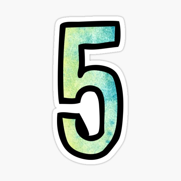 Number 5 Sticker
