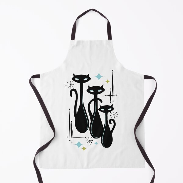 Item preview, Modern Meows Atomic Age Black Kitschy Cats designed and sold by li1-designs.