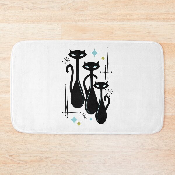 Artikelvorschau, Modern Meows Atomic Age Schwarze Kitschkatzen entworfen und verkauft von li1-designs.