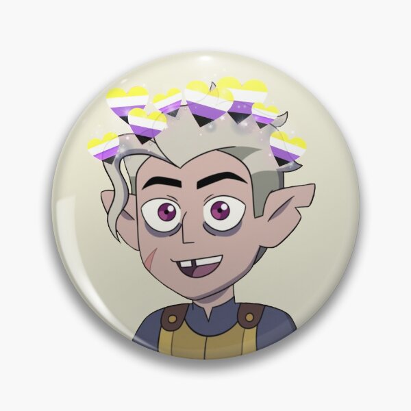 Item preview, hunter the owl house (the golden guard) with a non-binary heart crown designed and sold by Diygurugirl.
