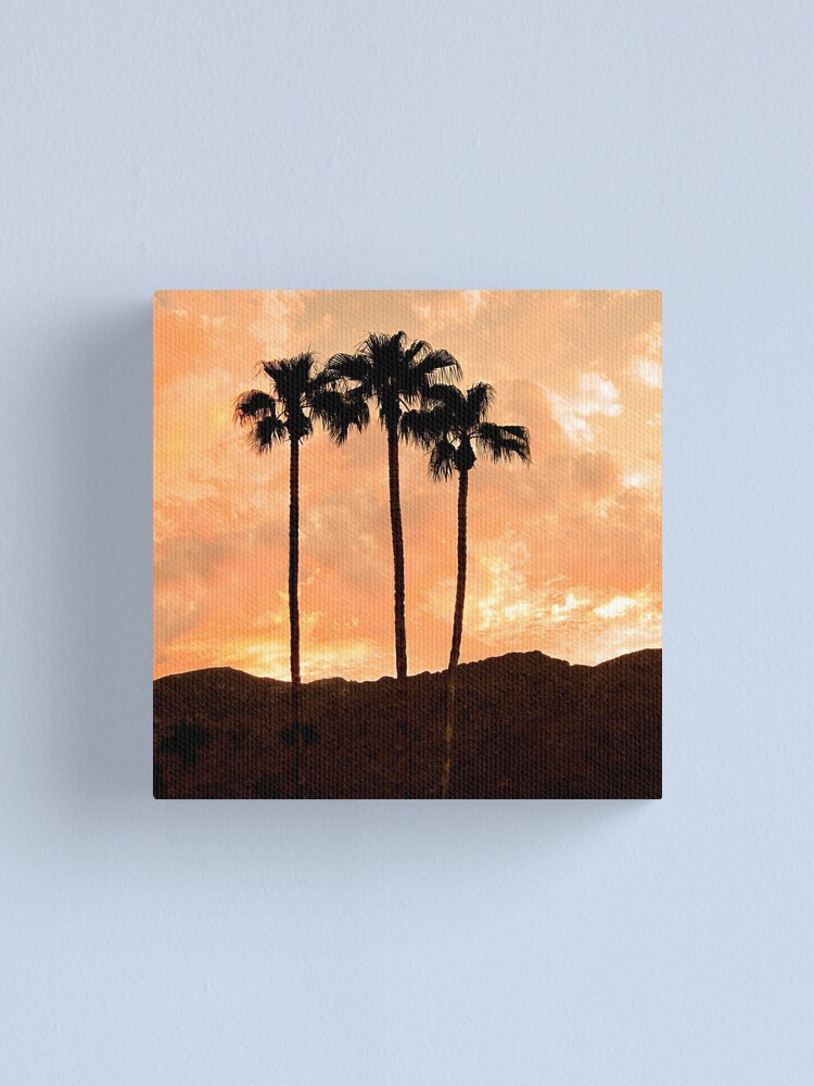 Palm Trees In The Desert Dusk Canvas Print By Cbenness Redbubble