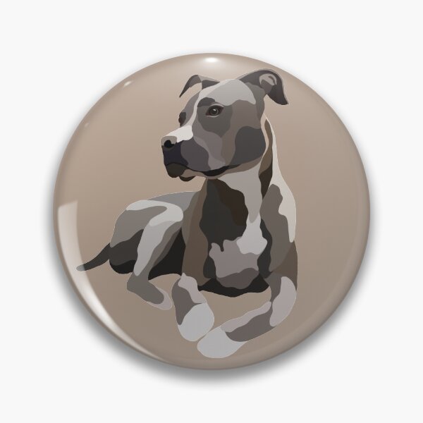 Aperçu de l'œuvre Portrait de chien pitbull, illustration numérique créée et vendue par sherylwylie.
