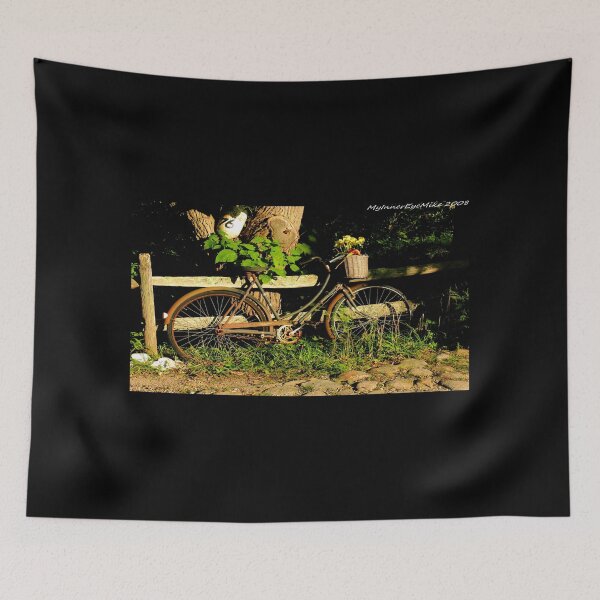 Item preview, #489    Bicycle With Basket & Flowers designed and sold by MyInnereyeMike.