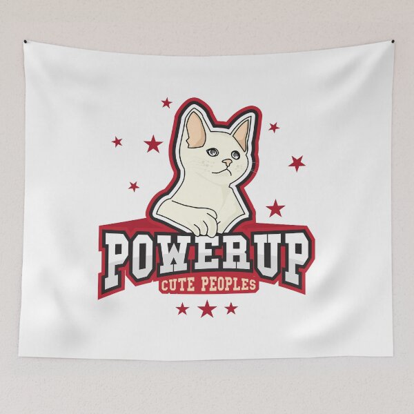 Item preview, Power up Cute peoples - Cute cat with text art designed and sold by feel-free-store.