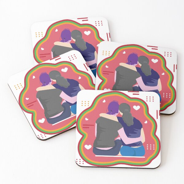 Item preview, Two girls sitting back holding each other- LGBTQ designed and sold by feel-free-store.