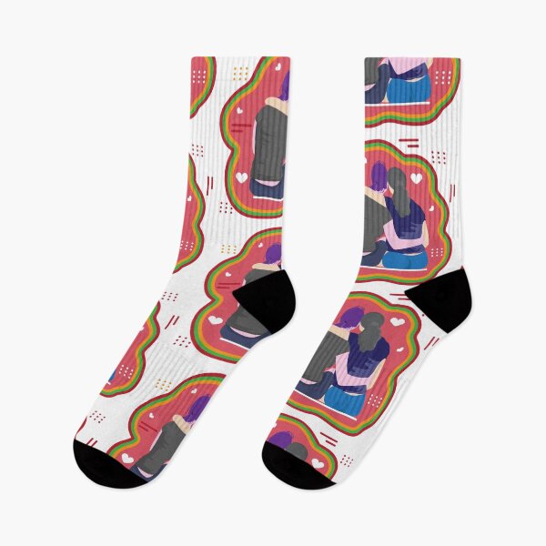 Item preview, Two girls sitting back holding each other- LGBTQ designed and sold by feel-free-store.