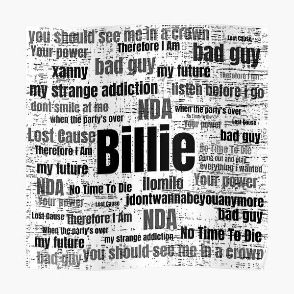 Billie eilish-Her song titles Poster