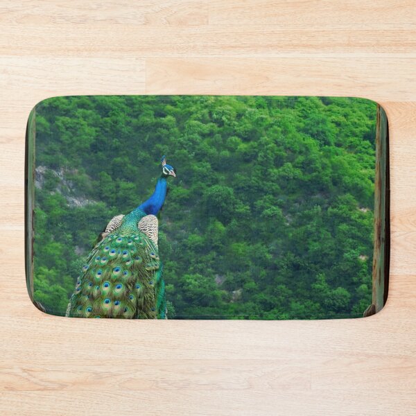 Item preview, Peacock perched on an old wooden window overlooking the hills designed and sold by VeenaNair23.