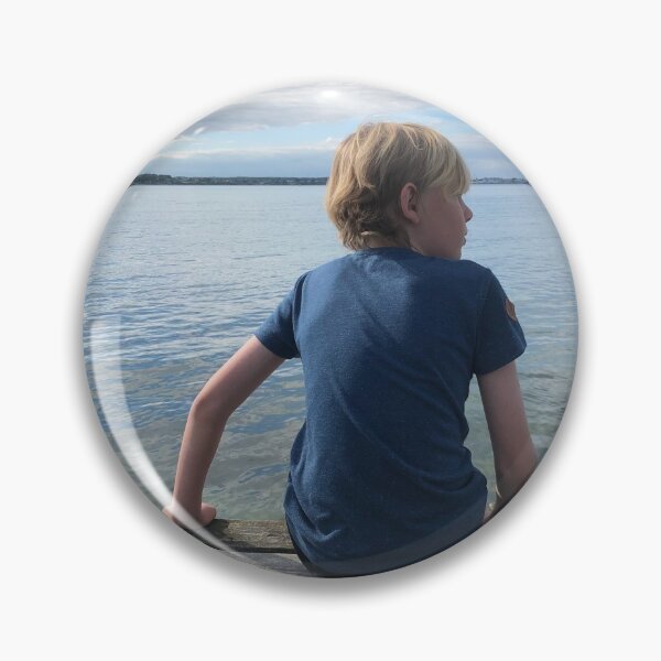 Item preview, Boy looking over water designed and sold by elaine-gregers.