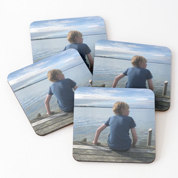 Item preview, Boy looking over water designed and sold by elaine-gregers.