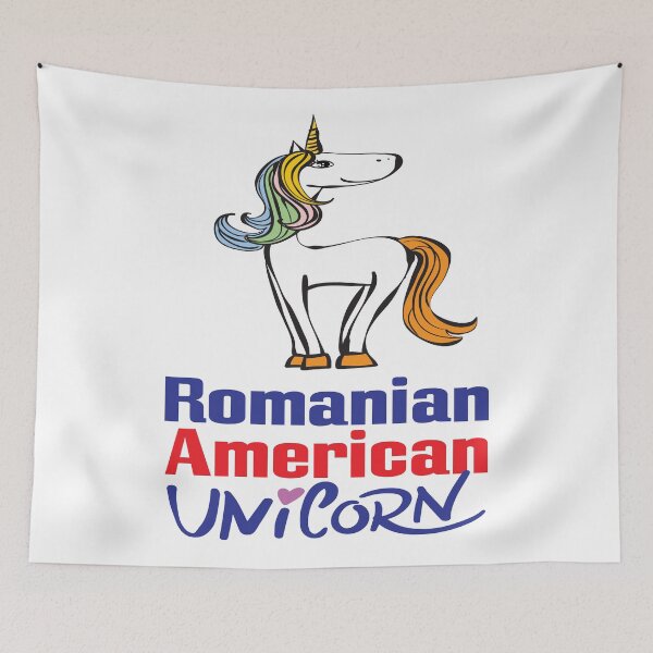 Item preview, Romanian American Unicorn Cartoon designed and sold by FiveNiches.