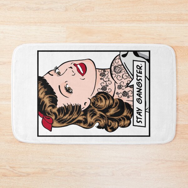 Item preview, Stay Gangster Tattooed Ink Vintage Pop Art Girl Funny Quote designed and sold by GrandeDuc.