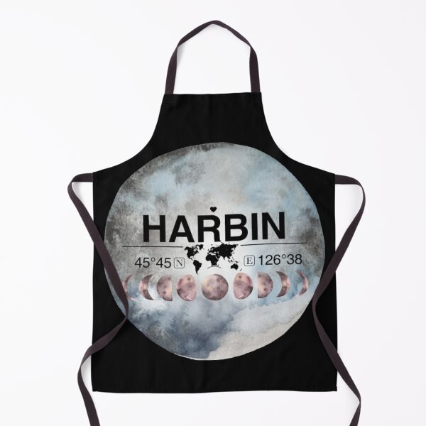 Item preview, Harbin Peoples Republic Of China T-ShirtHarbin, People's Republic of China, Heilongjiang, Watercolor Design with Latitude & Longitude Map Coordinates  designed and sold by Citywordshop.