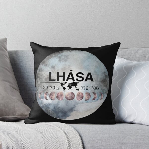 Item preview, Lhasa Peoples Republic Of China T-ShirtLhasa, People's Republic of China, Tibet, Watercolor Design with Latitude & Longitude Map Coordinates  designed and sold by Citywordshop.
