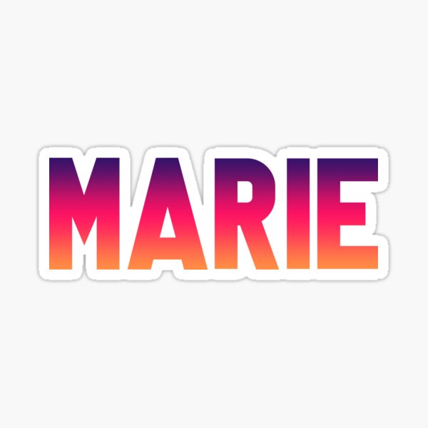 Marie Name Tag Stickers for Sale | Redbubble