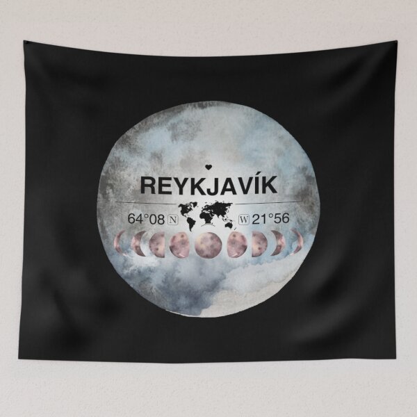 Item preview, Reykjavk Capital Region T-ShirtReykjavík,capital Region, Iceland, Watercolor Design with Latitude & Longitude Map Coordinates  designed and sold by Citywordshop.