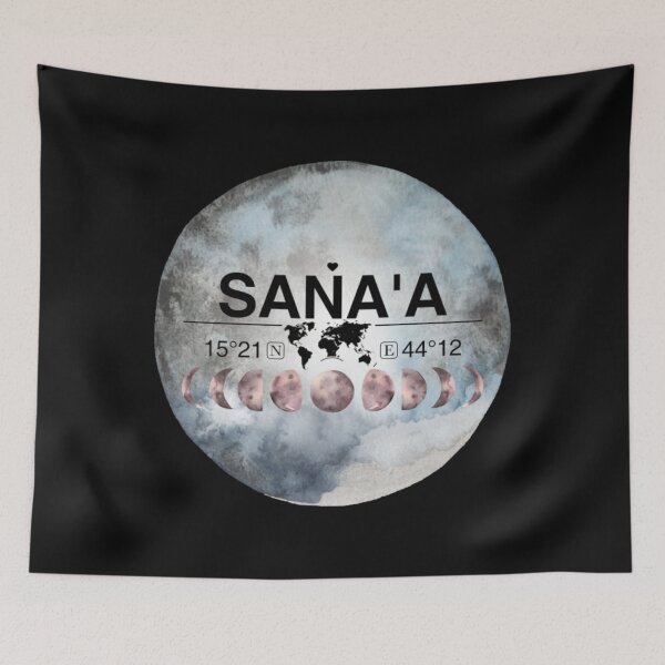 Item preview, Sanaa Yemen T-ShirtSana'a, Yemen, Watercolor Design with Latitude & Longitude Map Coordinates designed and sold by Citywordshop.