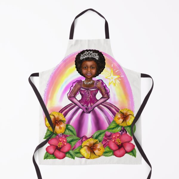 Item preview, Black Afro Princess in purple with flowers and rainbow i ! beautiful  black girl with Afro hair, brown eyes and dark brown skin. Hair love ! designed and sold by Artonmytee.
