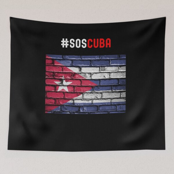 Item preview, SOS Cuba Free Cuba Protests Shirt Cuban Flag TShirt Patria y Vida Tee designed and sold by TheNorthLight.