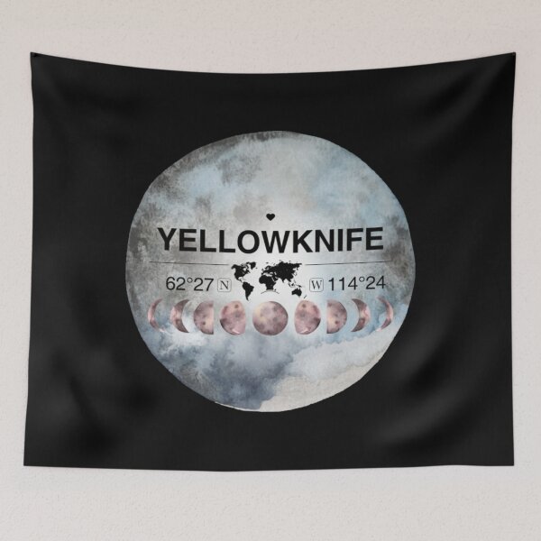 Item preview, Yellowknife Northwest Terrertories T-ShirtYellowknife, Northwest Territories, Canada, Watercolor Design with Latitude & Longitude Map Coordinates  designed and sold by Citywordshop.