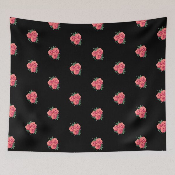 Item preview, Floral and sparrow - beautiful flowers, red black pattern, red flag yellow star, flowers pattern, flowers decor, flowers girls dress designed and sold by mr&mrsmalik malik.