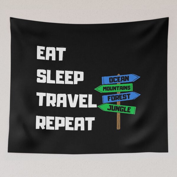 Artikelvorschau, EAT SLEEP TRAVEL REPEAT entworfen und verkauft von OMdesigns93.