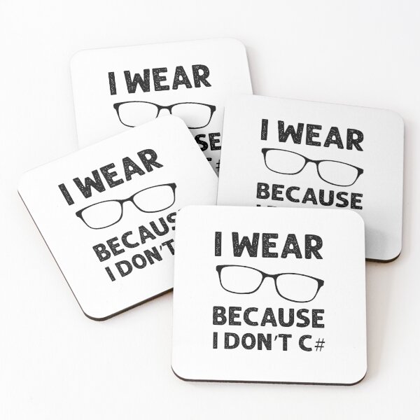 Item preview, I wear Glasses because I don't C# designed and sold by VintagePathway.