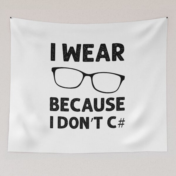 Item preview, I wear Glasses because I don't C# designed and sold by VintagePathway.