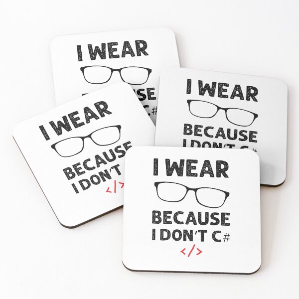 Item preview, I wear Glasses because I don't C# designed and sold by VintagePathway.