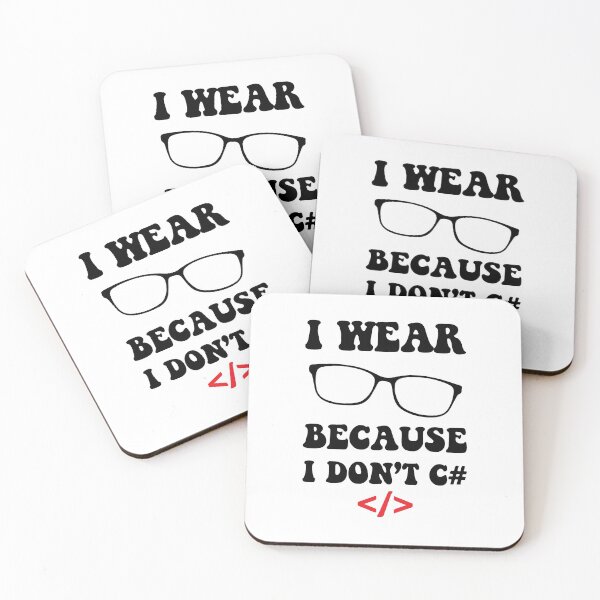 Item preview, I wear Glasses because I don't C# designed and sold by VintagePathway.