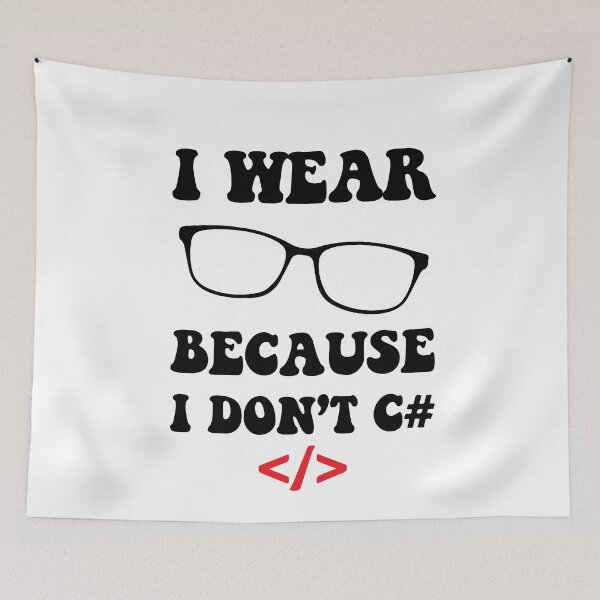Item preview, I wear Glasses because I don't C# designed and sold by VintagePathway.