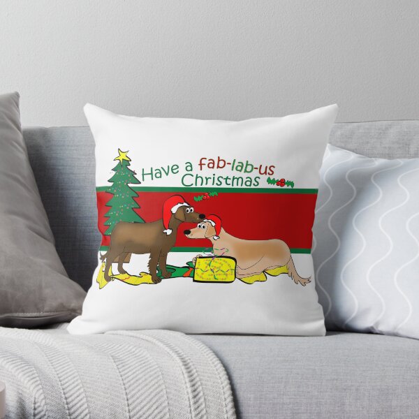 Labrador Christmas Card Throw Pillow