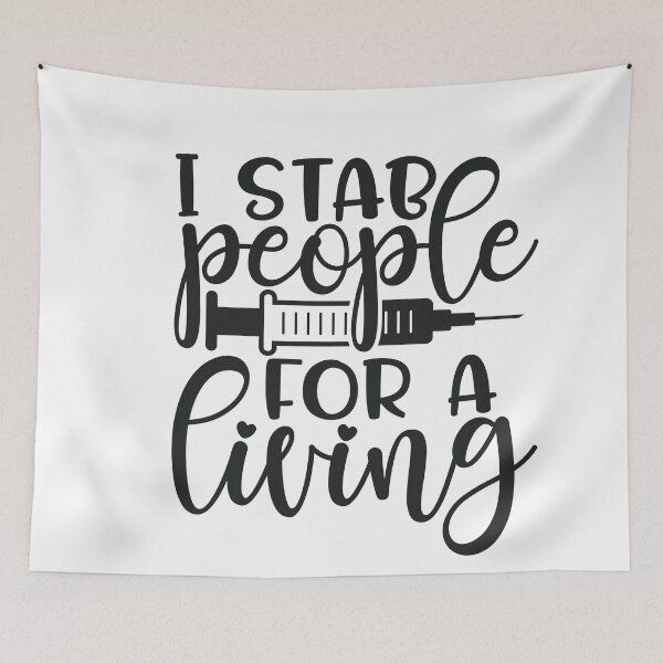 Item preview, I stab people for a living - funny nurse gift (black) designed and sold by PickaSticka.