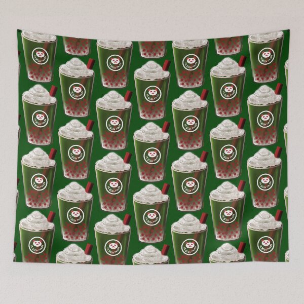 Item preview, Kawaii Matcha Green Tea Boba Mr Moustache Panda (Bubbletea) designed and sold by MsBellSnow.