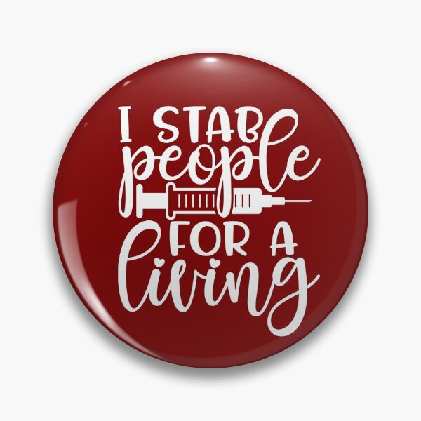 Item preview, I stab people for a living - funny nurse gift (white/grey) designed and sold by PickaSticka.