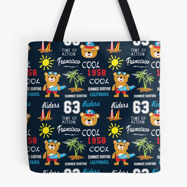 Item preview, Summer Surfing Bear Cartoon Animal Surfer Beach Sport California Riders designed and sold by GreenMall.