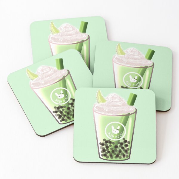 Item preview, Kawaii Melon/Honeydew Milk Tea Boba Bunny (Bubbletea) designed and sold by MsBellSnow.