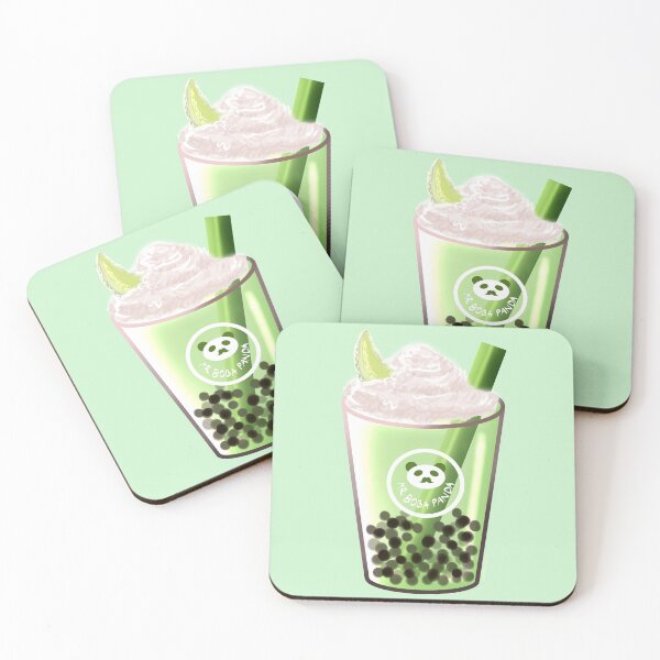 Item preview, Kawaii Melon/Honeydew Milk Tea Boba Mr Moustache Panda (Bubbletea) designed and sold by MsBellSnow.