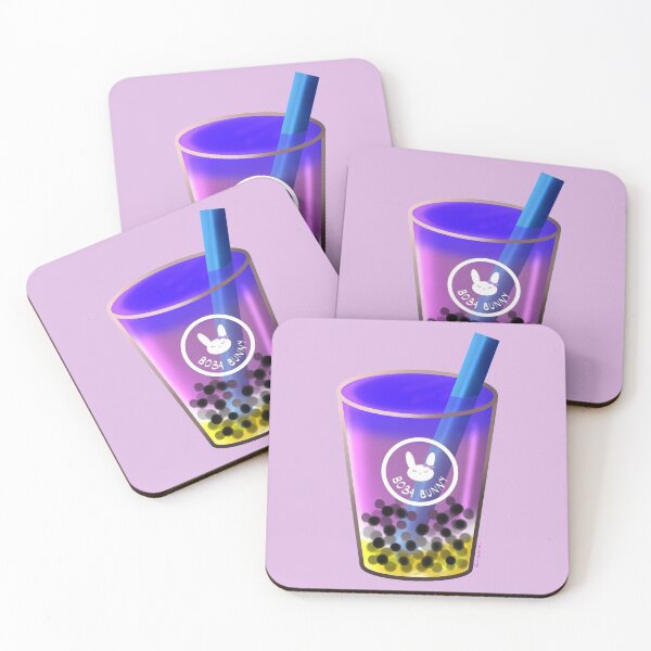Item preview, Kawaii Butterfly Pea Tea Boba Bunny (Bubbletea) designed and sold by MsBellSnow.