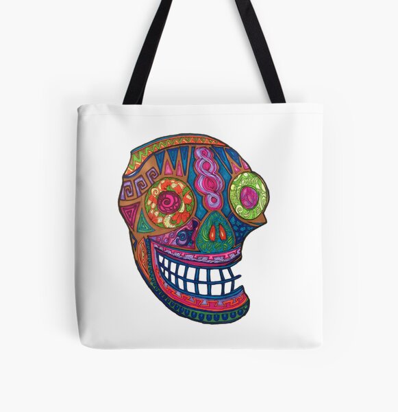 NEW Tote Bag Skull Mexican BIO Dead Day Death Sweet Crane Squelette Face 