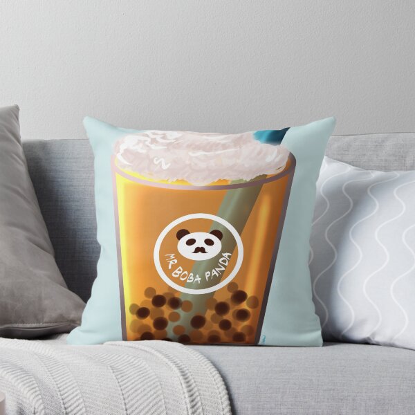 Aperçu de l'œuvre Thé au lait thaï Kawaii Boba Mr Moustache Panda (Tea à bulles) créée et vendue par MsBellSnow.